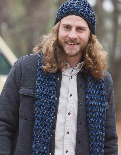 Men's Checkered Hat and Scarf