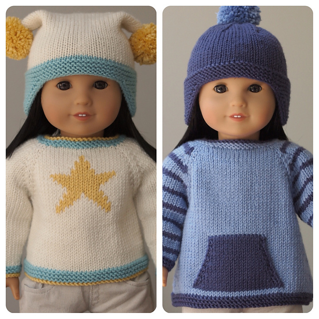 Rambler Sweaters and Hats for 18" American Girl Dolls