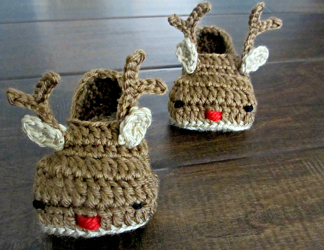 Reindeer Baby Booties