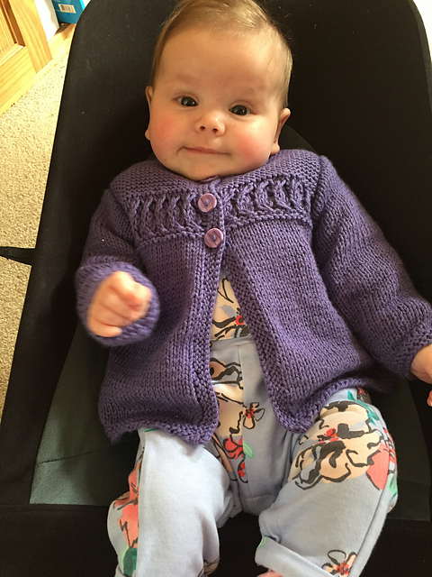 Cardigan and Coat with Textured Cable Band