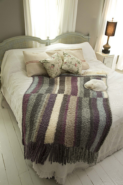 Striped Intarsia Throw
