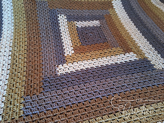 Log Cabin Modern Granny Afghan