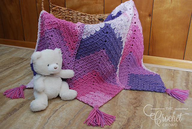 Triple Mitered Modern Granny MG Baby Blanket
