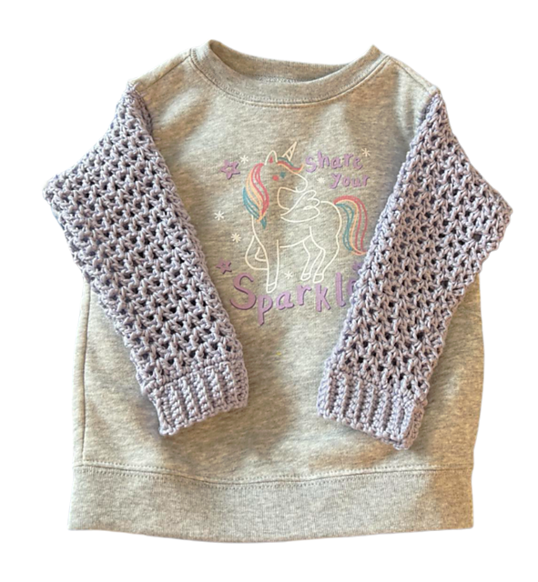 Crochet Sweatshirt Sleeves