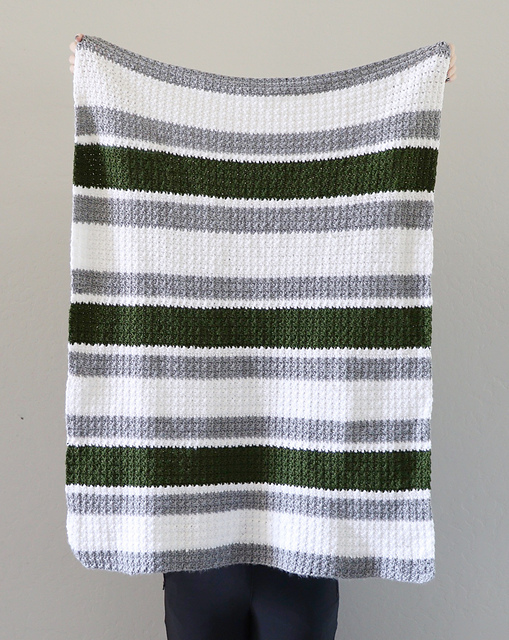 Beginner Striped Crochet Blanket