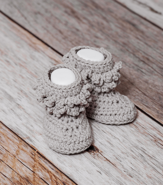 Snow Bunny Baby Booties pattern by Crochet by Jennifer