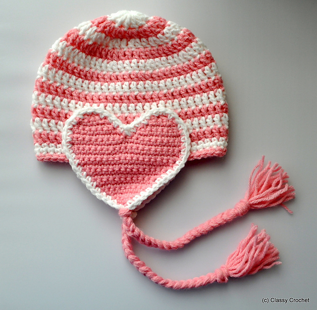 Classy Heart Earflap Hat