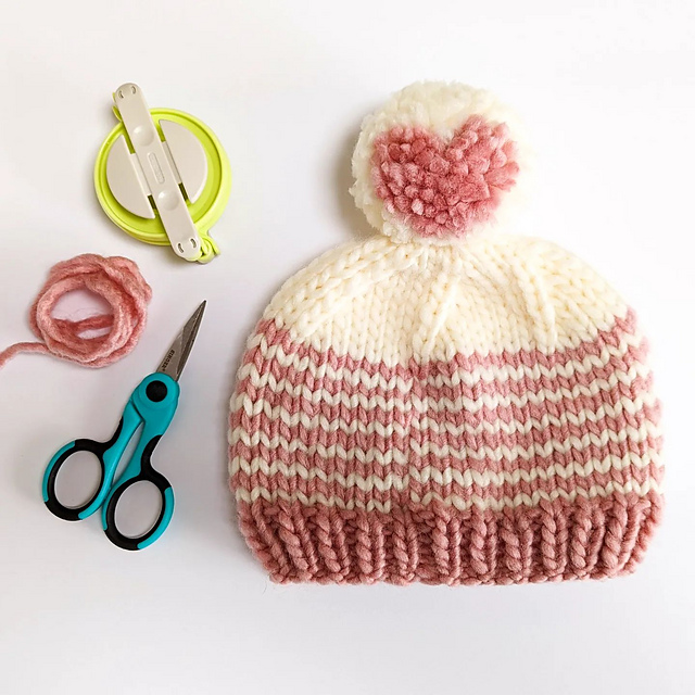 Stripey Knit Bulky/Super Bulky Hat