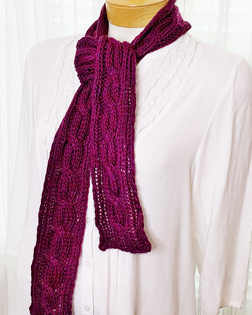 Skinny Reversible Cable Scarf