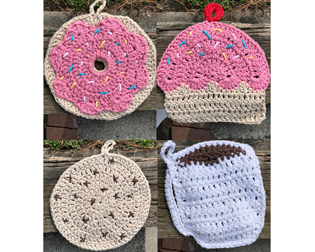 Donut, Cupcake Dessert Potholders