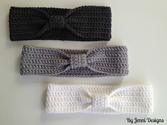 Crochet Bow Ear Warmer Headband