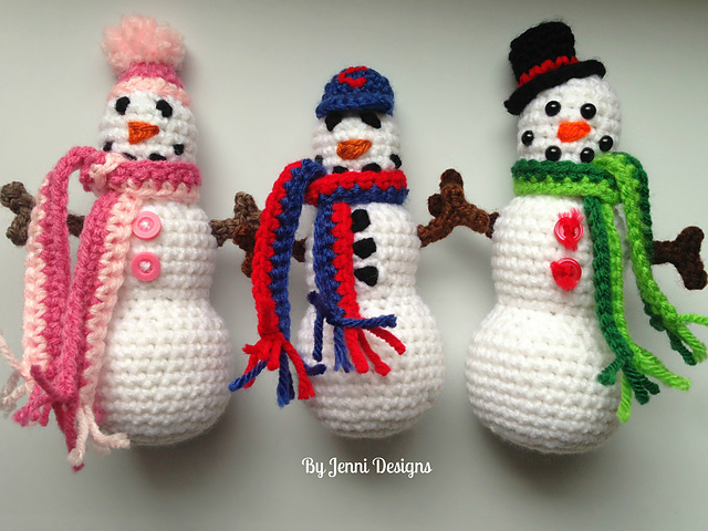 Snowman (or Snowgirl) Amigurumi or Ornament