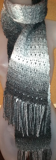 Twisted Stitches Fringed Scarf