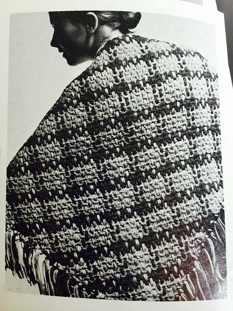 Woven Crocheted Triangular Shawl B-858