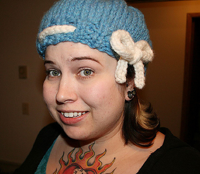 Thick Beret with I-Cord and Bow