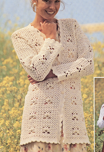 Ravelry Long Crochet Cardigan pattern by Glenwell Associates Ltd