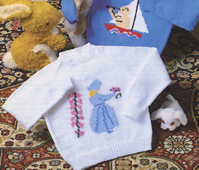Sweater with Bear Motif or Girl Motif