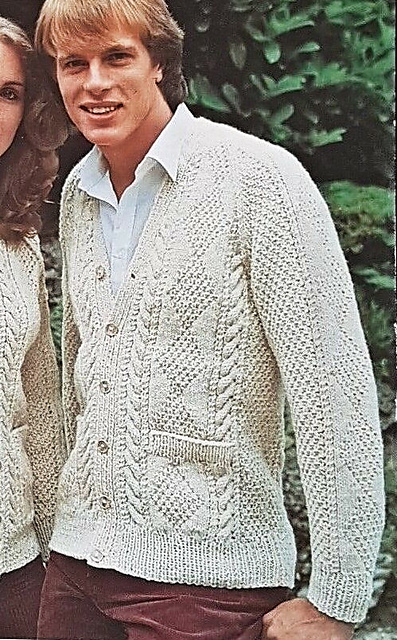 V Neck Cable Cardigan