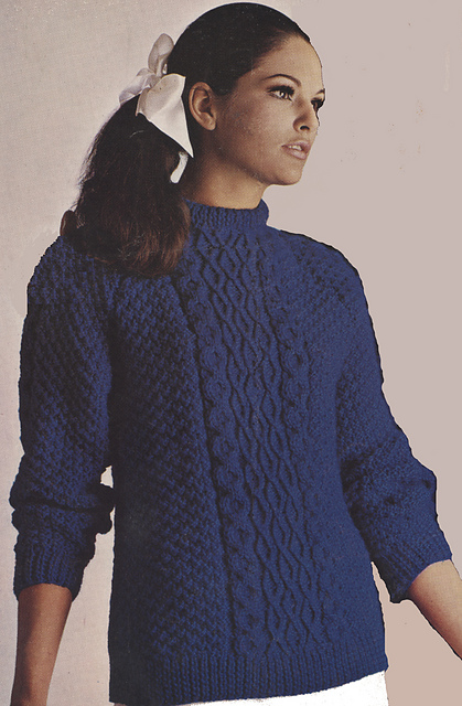 His and Her Crew Neck Aran Sweater