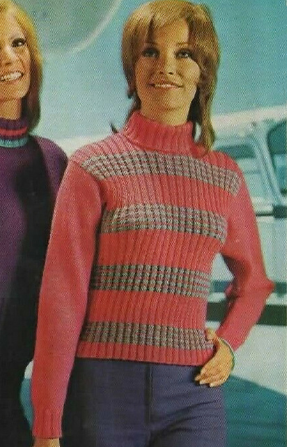 Sweater with Striped Bodice
