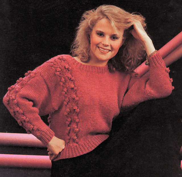 Lady's Sweater with Patterned Panels