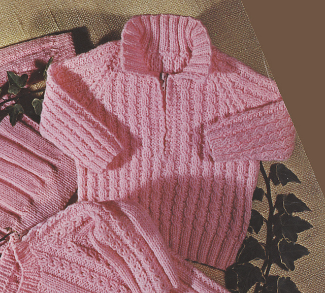 Sweater with Mock Cables