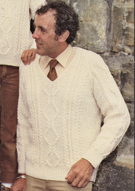 V Neck Aran Sweater