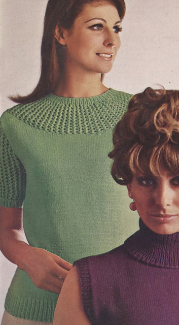 Sweater with Lace Yoke