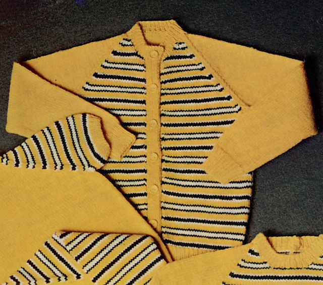 Cardigan with Striped Front