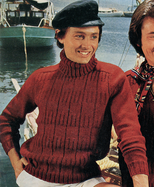 Man's Sweater with Polo Collar