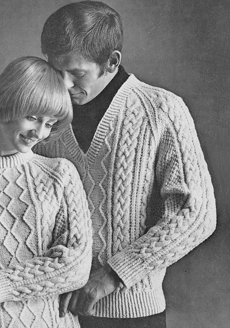 Vee Neck Aran Sweater