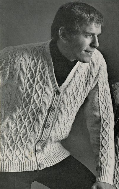 V Neck Aran Cardigan