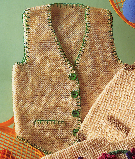 Waistcoat with blanket stitch edging