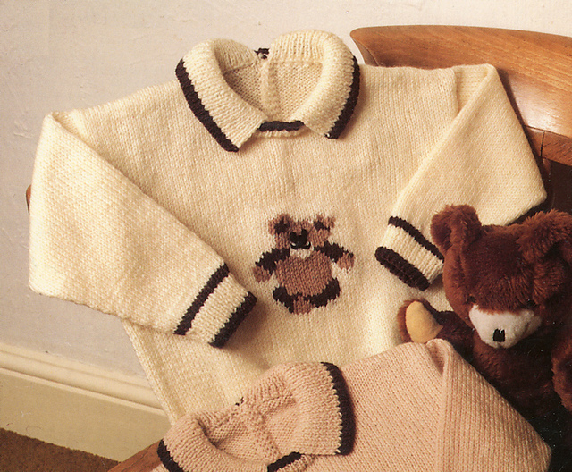 Toddlers Sweater with Teddy Bear Motif