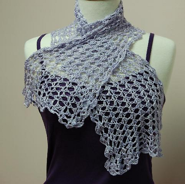 Crochet Split Shell Silk Scarf