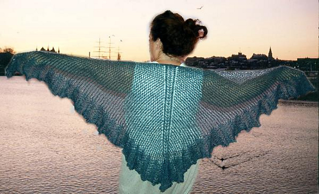 Midnight Ruffles Shawl