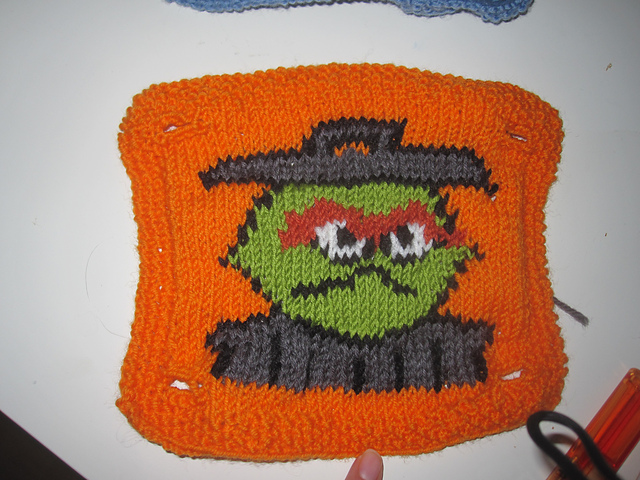 Oscar the Grouch Intarsia Patch
