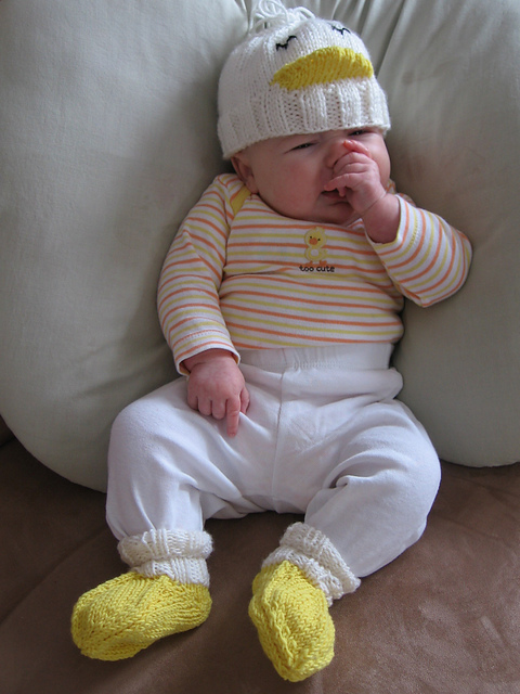 Baby Duck Hat and Booties