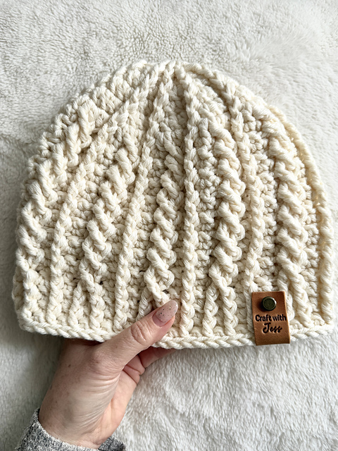 Cable Beanie with a Brim