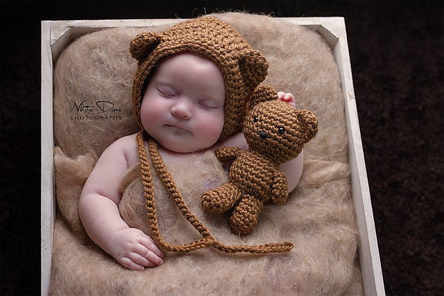 Teddy Bear Bonnet and Stuffie