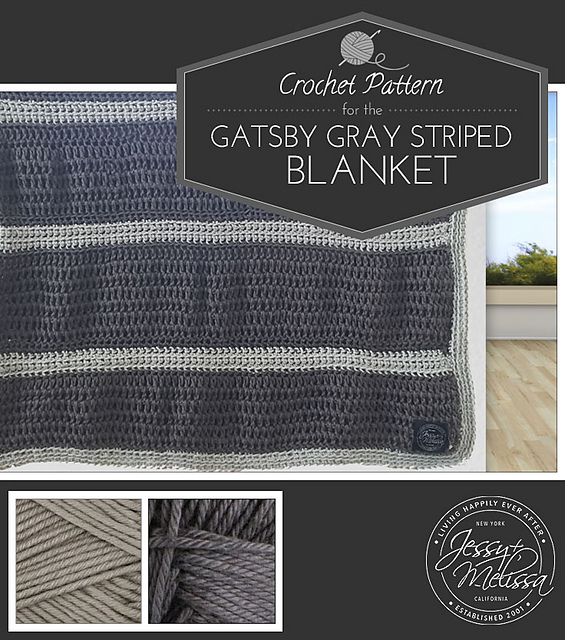 Gatsby Gray Striped Blanket