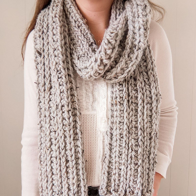 Knit-Look Crochet Scarf