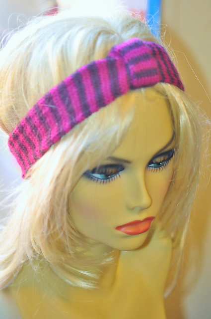 Pink and Purple Striped Headband
