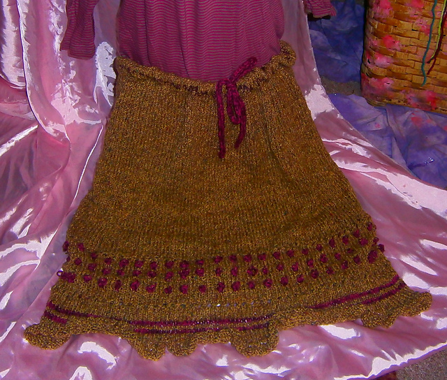 Bobble and striped skirt