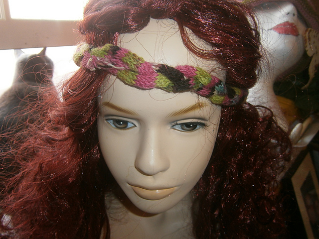 Striped Braided I-cord headband