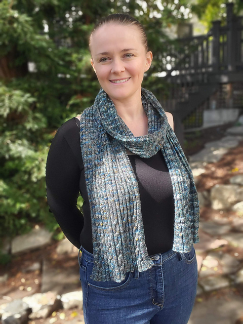 Cable-Along Scarf