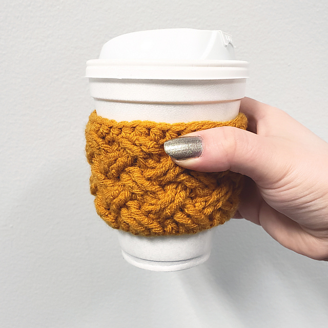 Woven Braid Cup Cozy Pattern