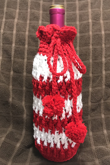 Textured Crochet Wine Cozy