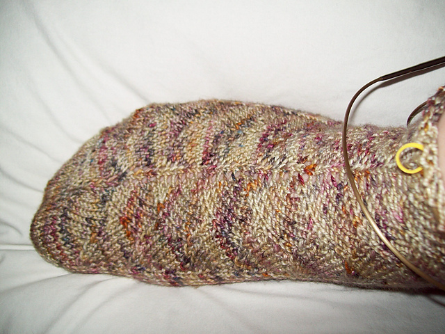 Overlapping Leaves Toe Up Sock Pattern