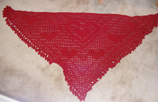 Triangle Shawl Connected Hearts